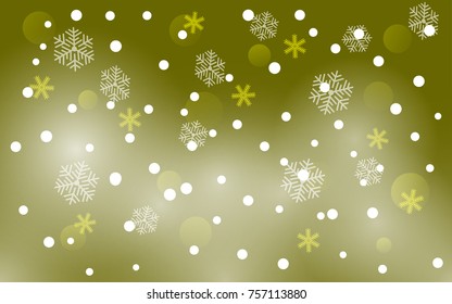 Christmas background with white blurred and clear snowflakes