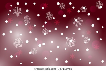 Christmas background with white blurred and clear snowflakes