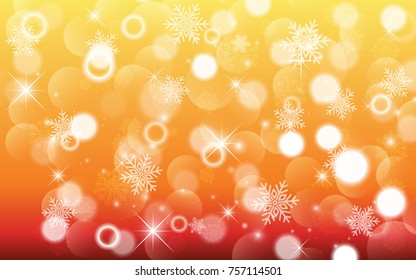Christmas background with white blurred and clear snowflakes
