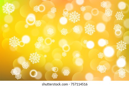 Christmas background with white blurred and clear snowflakes