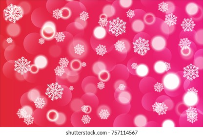 Christmas background with white blurred and clear snowflakes
