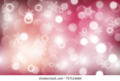 Christmas background with white blurred and clear snowflakes