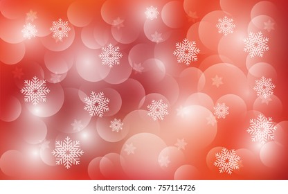 Christmas background with white blurred and clear snowflakes