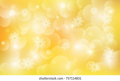 Christmas background with white blurred and clear snowflakes