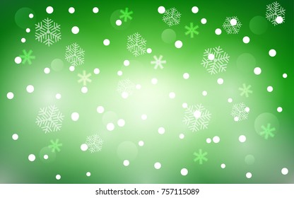 Christmas background with white blurred and clear snowflakes
