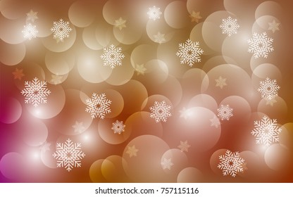 Christmas background with white blurred and clear snowflakes