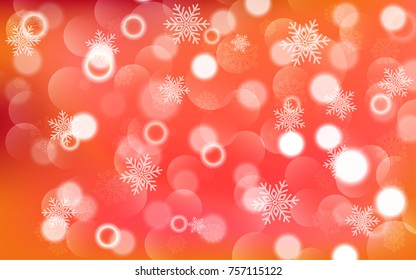 Christmas background with white blurred and clear snowflakes