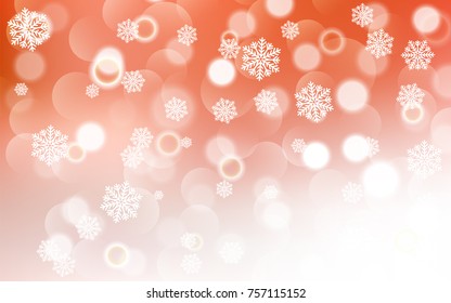 Christmas background with white blurred and clear snowflakes