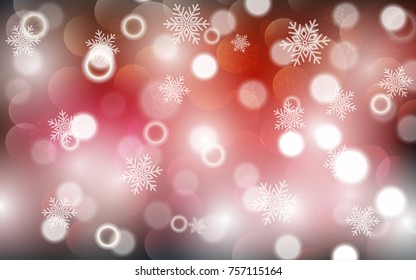 Christmas background with white blurred and clear snowflakes