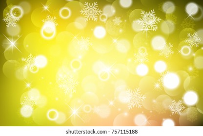 Christmas background with white blurred and clear snowflakes