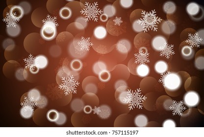 Christmas background with white blurred and clear snowflakes