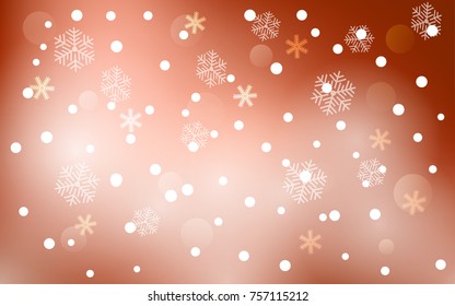 Christmas background with white blurred and clear snowflakes