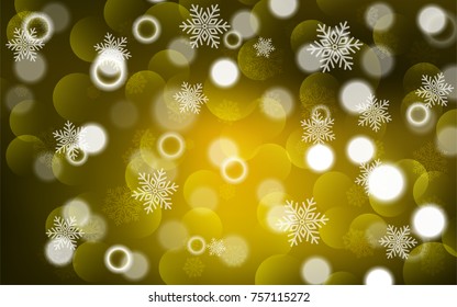 Christmas background with white blurred and clear snowflakes