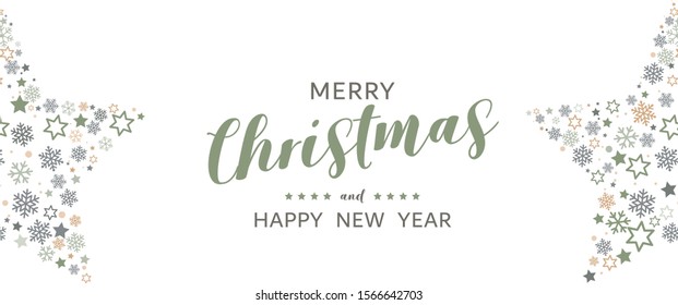 Christmas background in white with bright green snowflakes.
