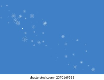 Christmas background. White delicate snowflakes on a blue background. New Year's holiday design