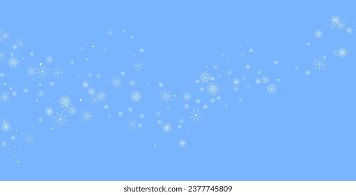 Christmas background. White delicate snowflakes on a blue background. New Year's holiday design