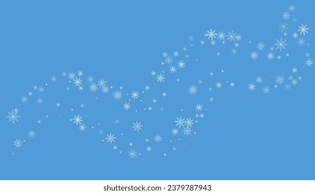 Christmas background. White delicate snowflakes on a blue background. New Year's holiday design