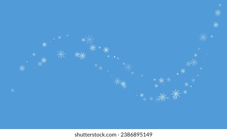 Christmas background. White delicate snowflakes on a blue background. New Year's holiday design