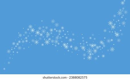 Fondo de Navidad. Deliciosos copos de nieve blancos en un fondo azul. Diseño de vacaciones de Año Nuevo