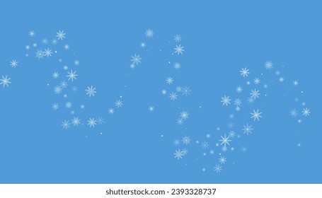 Fondo de Navidad. Deliciosos copos de nieve blancos en un fondo azul. Diseño de vacaciones de Año Nuevo