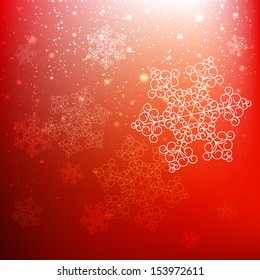 Christmas background with white snowflakes