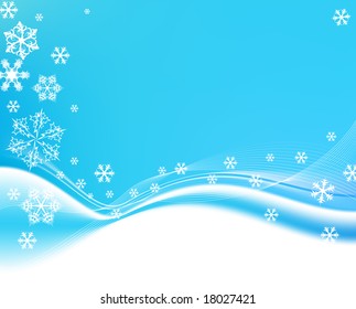 Christmas background with white snowflakes