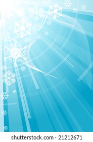 Christmas background with white snowflakes