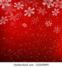 Christmas background with white snowflakes
