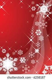 Christmas background with white snowflakes