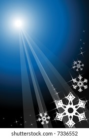 Christmas background with white snowflakes