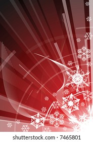 Christmas background with white snowflakes