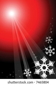 Christmas background with white snowflakes