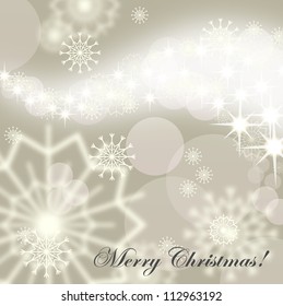 Christmas background with white snowflakes and fireworks, EPS10