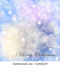 Christmas background with white snowflakes and fireworks, EPS10