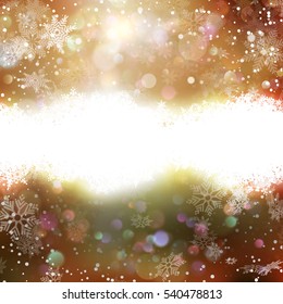 Christmas background with white snowflakes and place for your text. EPS 10 vector file included