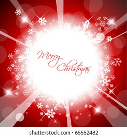 Christmas background with white snowflakes and place for your text