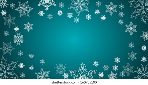 Christmas background with white snowflakes. Vector