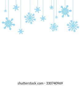 Christmas background with white snowflakes. Vector illustration