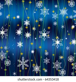 Christmas background with white snowflakes. Vector illustration