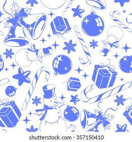Christmas background, white-blue 