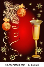  Christmas background with wineglass