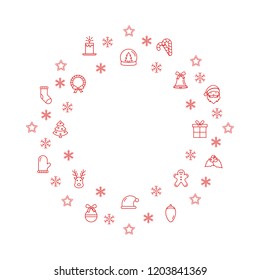 Christmas background. Winter holiday frame template. Christmas and New Year icons decoration