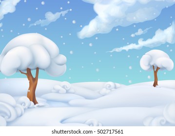 Christmas background. Winter landscape. 3d vector illustration