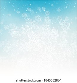 Christmas background with winter snowflakes on blue