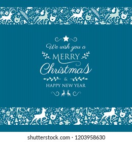 Antecedentes navideños con deseos y decoraciones. Vector.