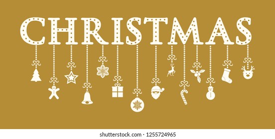 Christmas background with wishes and decorations. Vector.