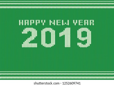 Christmas background Wool Knitting Texture - 2019 happy new year -Illustration, Vector EPS 10