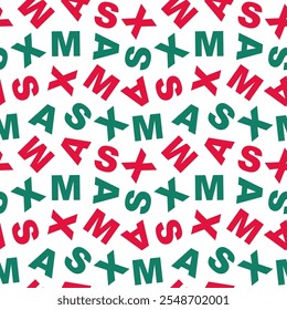 Christmas background. XMAS letters seamless pattern.Texture for fabric, wrapping, wallpaper