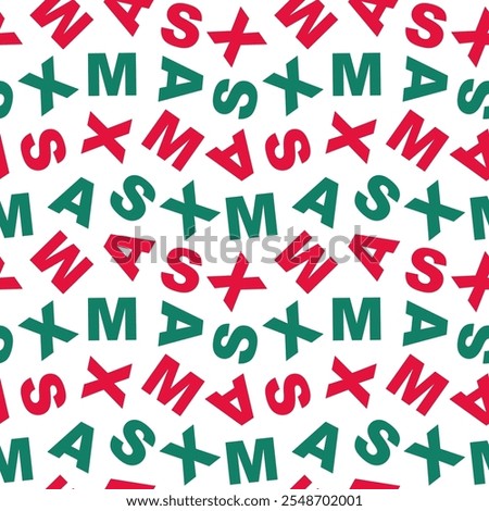 Christmas background. XMAS letters seamless pattern.Texture for fabric, wrapping, wallpaper