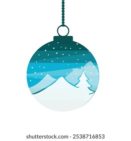 Christmas background. Xmas ornaments Glass ball with snow inside